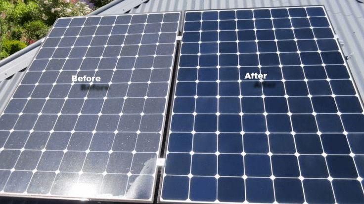 Solar panel clean · Before & After