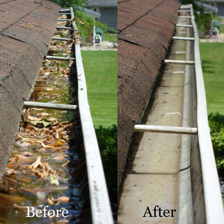 Gutter flush · Before & After